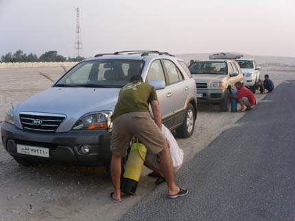 Scuba inflating tires