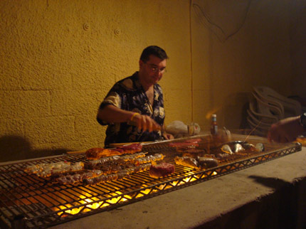 Grilovačka ve 35 stupních (je cca 22:00)