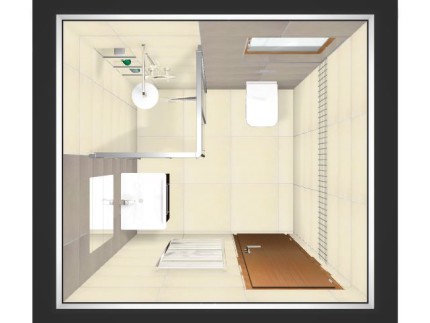 dum - horní mala koupelna pohled shora